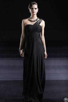 Single Shoulder High Waist Fashion Formal Dress