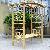 Bamboo Arbors Flower Supporter, Grape Supporter W / Seat And Trellis Side Panel