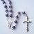 Fashion Catholic Jewelry Round Amethyst Rosary Semi Stone Prayer Beads 5 Decade Cross Necklace