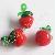 Red Apple Glass Charms Lampwork Charm Mini Handmade Glass Pendants Fruit Figurines