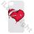 Loving Heart Plastic Case For Iphone 4 And 4s-white