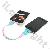 Flower Pattern Flat Loop Usb Cable For Iphone, Ipad, Ipod White, Green, Bright Pink