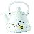 Enamel Tea Kettle Pot With Decal Decortation