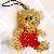 4mm Bicone Crystal Beaded Teddy Bear Charm Decoariton