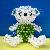 Small Plastic Beaded Teddy Bear Acrylic Beads Animal Decoration