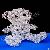Imitation Crystal Beaded Teddy Bear Acrylic Figurine