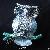 Metal Rhinestone Owl Cabochon Mobile Phone Shell Decoration