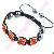 Rectangle Metal Rhinestone Cord Kniteed Shamballa Bracelet