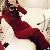 Korean Vent Slim Off Shoulder Red Long Sleeve Dress