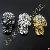 Rhinestone Skull Beads Metal Skull