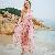Bohemian Style Elegant Chiffon Long Sand Dress Pink Blue