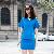 Concise Design Short Sleeve Women’s Dress Suits Blue