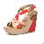 Newly Color Matching Wedge Sandals Watermelon Red