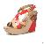 Newly Color Matching Wedge Sandals Watermelon Red