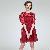 Classical Belt Decorate Puff Sleeve Dress Wine Red Black