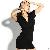 Deep V-neck S Shaped Black Sapphire Blue Short Sleeve Dress
