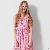 Deer Print Chiffon Sleeveless Pink Dress