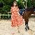 Elegant Sweet Flower Printed Long Chiffon Dress Orange