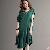 Korean Irregular Sleeve Round Collar Dress Deep Green Black