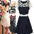 Lace Style Chiffon Belted Dresses Apricot Blue