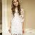 Princess Hollow Slim Round Collar Lace Dress White