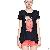 Round Collar Cat Print Black Tee Shirts