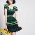 Short Sleeve Stripe Hunter Green Dress