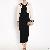Sleeveless Round Collar Basic Floor Length Black Dress