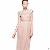 Western Chiffon Short Sleeve Floor Length Dress Pink