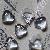 Heart Clear Crystal Cabochons Glass Car Decoration