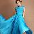 2013 New Chiffon Long Party Dress Sky Blue Rose