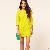 All Match Bright Color Quarter Sleeve Dress Yellow