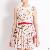 Cute Collar Sleeveless Spring Floral Dresses Beige