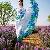 Floral Decorate Big Lap Dresses Long Beige