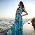 Flower Print Chiffon V-neck Dress Pattern