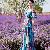 Fresh Flower Print Big Lap Fashion For Women