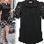 Graceful Lace Sleeve T-shirt Black