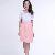 Newly Ruffles Lotus Collar High Waist Dress Pink