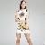 Picture Print Vintage Inspired Dress White Blue
