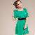 Short Sleeve Chiffon Green Dresses Women