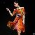 Summer Elegant Trumpet Sleeve Flower Chiffon Dresses Orange