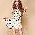 Sweet Bowknot Printed Princess Dress Apricot