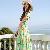 Sweet Pattern Big Lap Chiffon Bight Flowered Dress Light Green