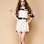 Sweet Sunflower Embroidery Lace Long Sleeve Dress White