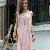 Western Draped Lotus Pure Collar Sleeveless Dress Pink