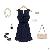 Western Elegant Pleated Sleeveless Chiffon Dresses Deep Blue Khaki