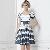Western Elegant Stripes Puff Sleeve Bubble Dresses