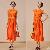 Western Major Elegant Pure Color Long Dress Orange