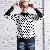 Western Montage Puff Sleeve Dots Long Sleeve Blouse