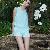 Western Pure Color Slim Round Collar Jumpsuit Blue Pink